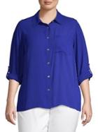 Michael Michael Kors Plus Drop-shoulder Roll-sleeve Pocket Shirt