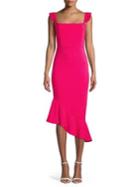 Quiz Ruffle Asymmetric Sheath Dress