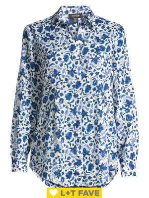 Lord & Taylor Petite Nancy Floral Cotton Shirt