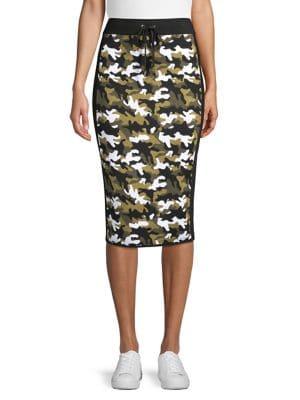 Michael Michael Kors Camo-printed Drawstring Skirt