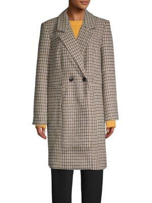 Vero Moda Curve Checkered Double-breasted Coat