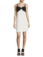 Karl Lagerfeld Paris Two-tone Sleeveless Cocktail Shift Dress