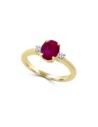 Effy Amore Genuine Diamond, Natural Ruby And 14k Yellow Gold Ring