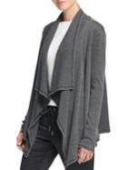 Donna Karan Active Mixed Media Draped Open Cardigan
