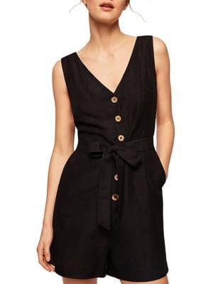 Mango Mono Fresh Bow Romper