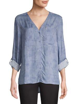 Jones New York V-neck Button-down Shirt