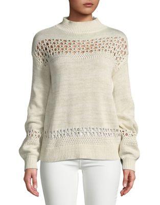 Design Lab Lord & Taylor Open Crochet Sweater