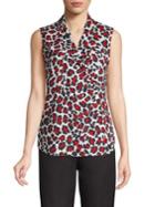 T Tahari Printed Sleeveless Blouse