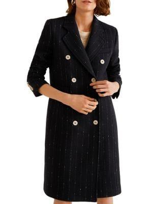 Mango Double-breasted Stripe Coat