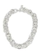 Robert Lee Morris Linked & Connected Silvertone Circle Collar Necklace