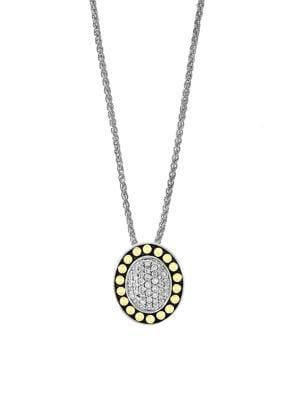 Effy Sterling Silver, 18k Yellow Gold And Diamond Pendant Necklace