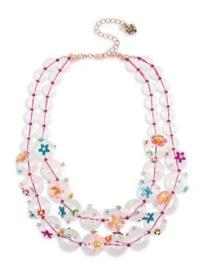 Betsey Johnson Flower Beaded Double-row Necklace