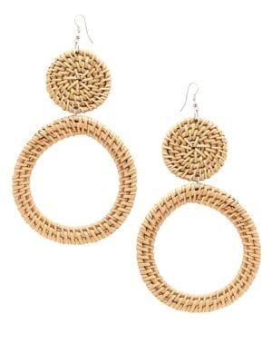 Design Lab Silvertone Woven Drop Earrings