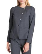Donna Karan Asymmetric Collarless Button-front Jacket