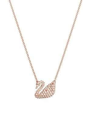 Swarovski Iconic Swan Rose-goldplated Pendant Necklace