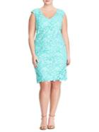 Lauren Ralph Lauren Plus Lace Cap Sleeve Dress