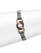 Karl Lagerfeld Filed Chain Leather Bracelet