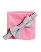 Susan G. Komen Knots For Hope Neat Allover Bow Tie And Pocket Square Set