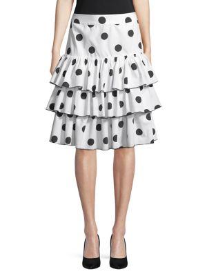 Vero Moda Tiered Ruffle Polka-dot Skirt