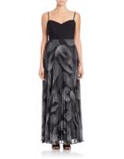 Laundry By Shelli Segal Sleeveless Printed-skirt Gown