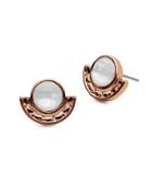 Lonna & Lilly Faux Pearl Stone Accented Stud Earrings