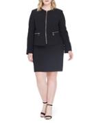 Tahari Arthur S. Levine Plus Two-piece Crepe Jacket And Skirt