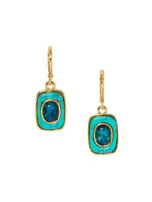 Vince Camuto Goldtone & Blue Ombre Crystal Drop Earrings