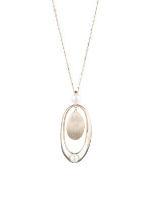 Carolee Goldplated & 8-10mm Freshwater Pearls Extended Pendant Necklace