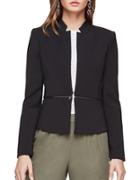 Bcbgmaxazria Faux Leather-accented Notched Blazer