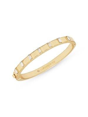 Sole Society Goldtone And Crystal Baguette Hinge Bangle Bracelet