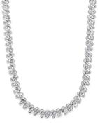 Sonatina Sterling Silver 2 Tcw Diamond Twist Tennis Necklace