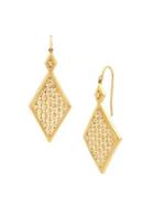 Lord & Taylor 14k Yellow Gold Diamond-shaped Dangle Drop Earrings