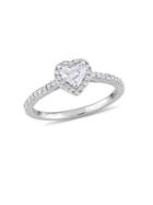 Sonatina 14k White Gold & 0.75tcw Diamond Heart Halo Engagement Ring