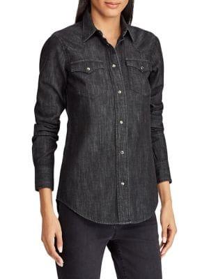 Lauren Ralph Lauren Denim Western Button-down Shirt