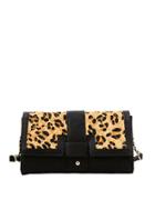 Steven By Steve Madden Quilted Faux Leather And Calf Hair Flap Clutch