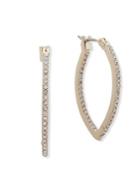 Lonna & Lilly Crystal Inside Out Hoop Earrings 1.25
