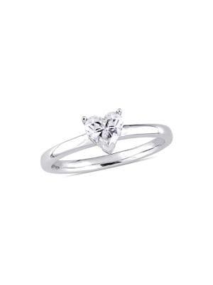 Sonatina 14k White Gold & Heart-cut Diamond Solitaire Engagement Ring
