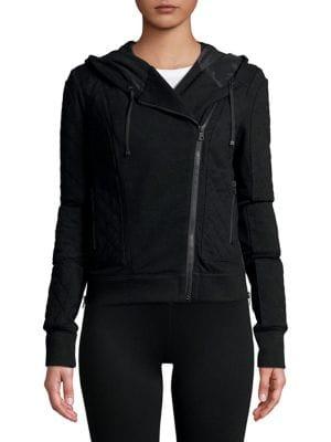Blanc Noir French Terry Moto Jacket