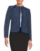 Nipon Boutique Tweed Open-front Blazer