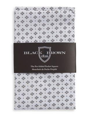 Black Brown Foulard Cotton Pocket Square