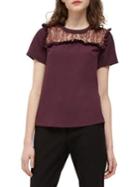 French Connection Lace-trimmed Short-sleeve Top