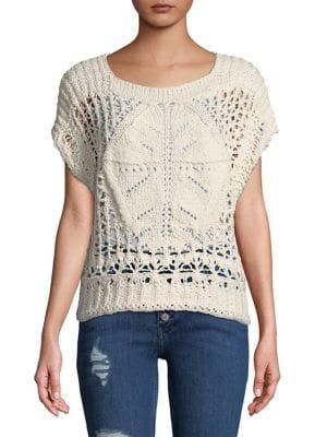 Free People Cap-sleeve Crochet Trop