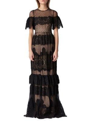 Ml Monique Lhuillier Ruffled Midi Dress