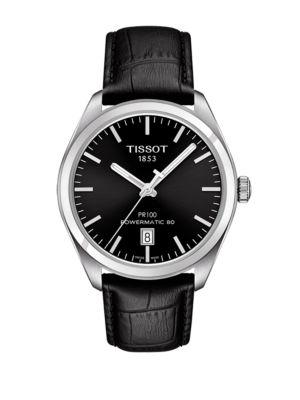 Tissot Pr 100 Stainless Steel Leather Watch