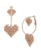 Bcbgeneration Heartbreaker Silk-stone Heart Hoop Earrings