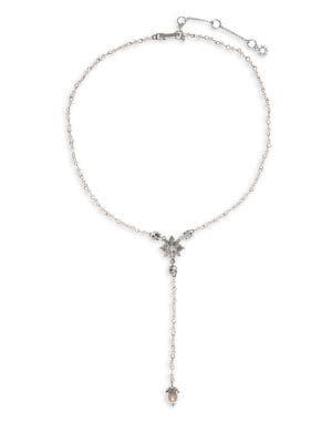 Marchesa Faux Pearl & Crystal Y-necklace