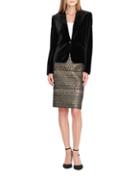 Tahari Arthur S. Levine Velvet Jacket And Skirt Suit