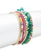 Design Lab Goldtone Multi-row Beaded Bracelet Set