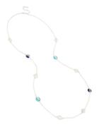 Kenneth Cole New York Hexed Mixed Semi-precious Geometric Stone Long Station Necklace