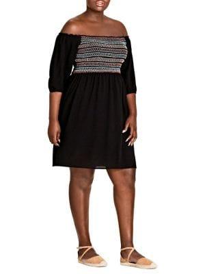 City Chic Plus Makana Off-the-shoulder Dress